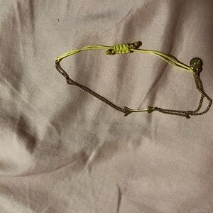 Stella & Dot Gold Arrow Bracelet with Yellow Cord